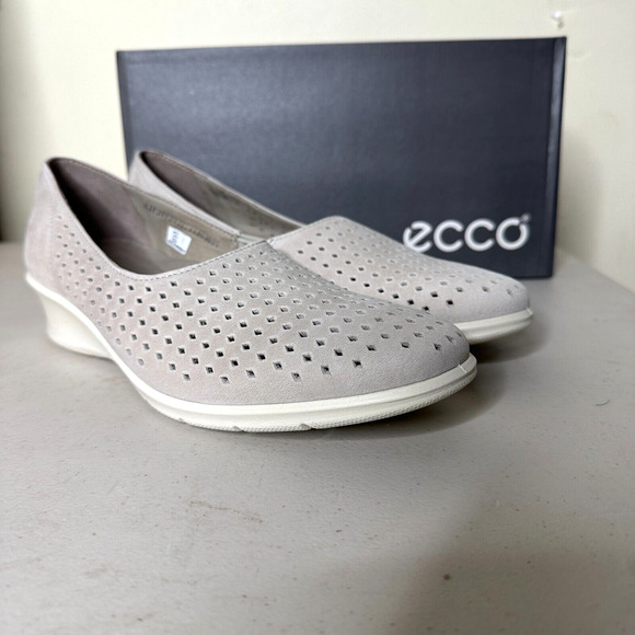 Ecco Felicia Slip On Wedge Loafers Gravel Gray Women's 10-10.5/EU 41 NWB Comfort - Picture 4 of 9